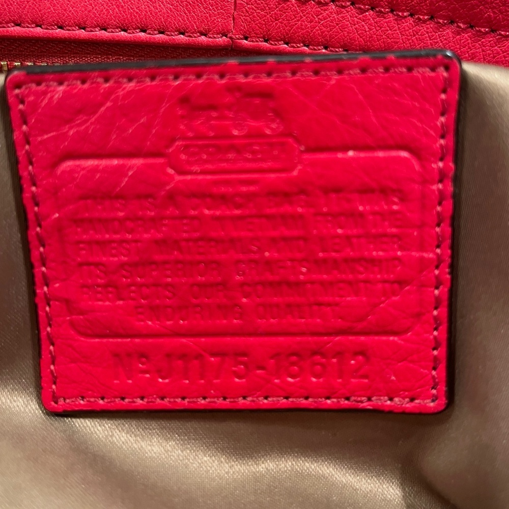 Coach Madison Abigail 18612 Red Leather Hobo Satchel Bag Gold Hardware - Picture 6 of 15